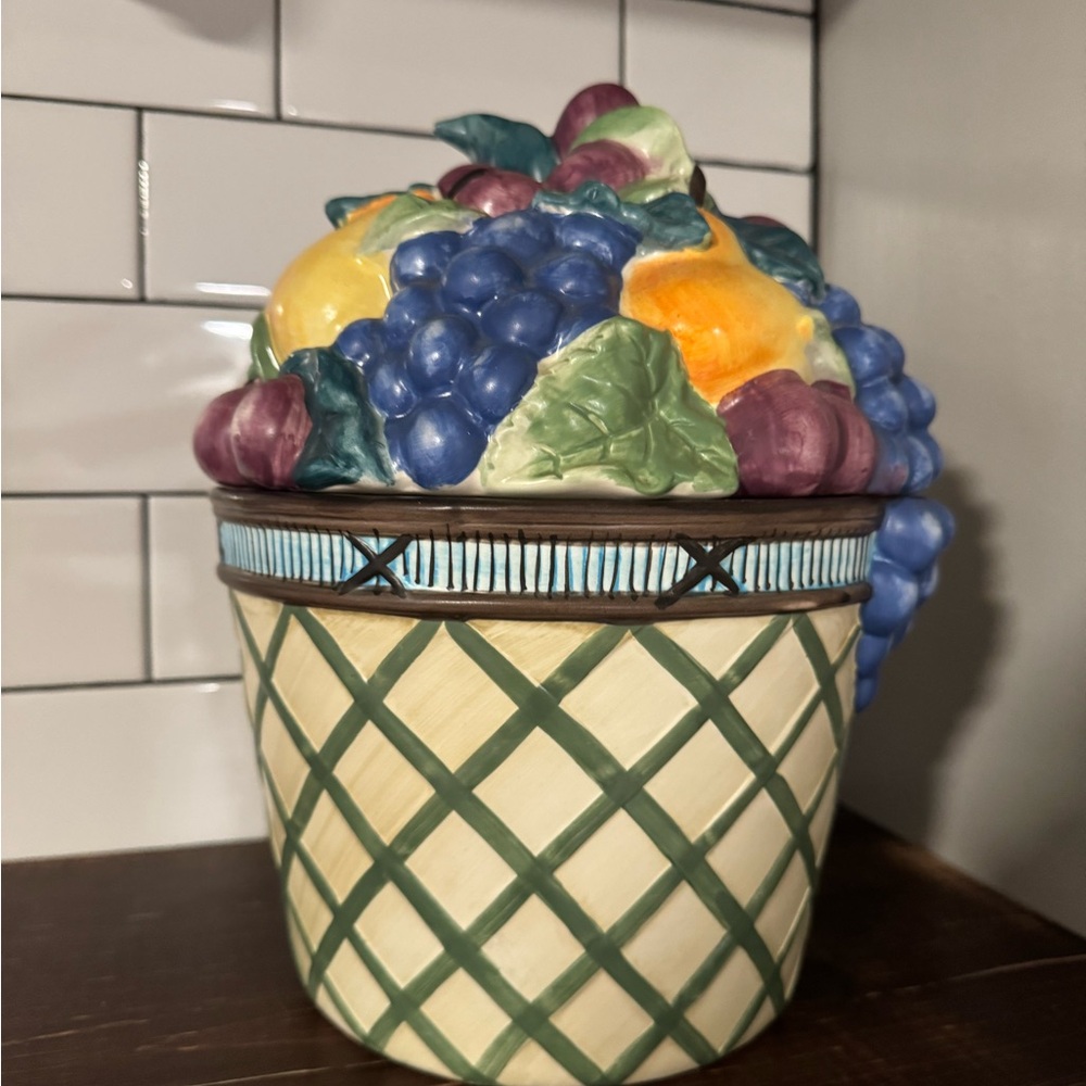 Mikasa Multicolor Fruit Basket Cookie Jar